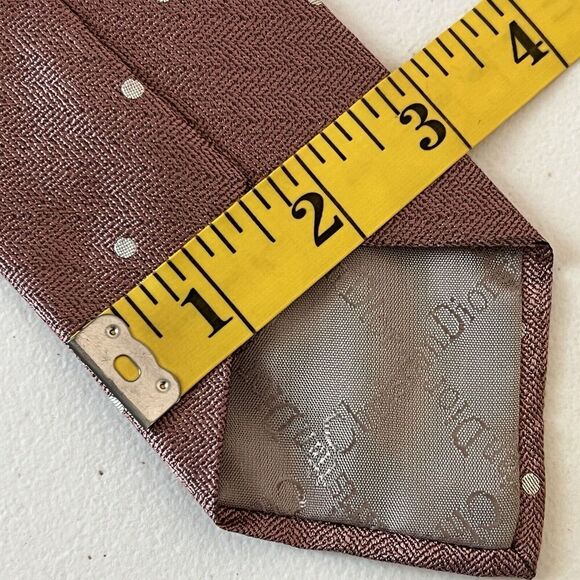 Lot Of Two Christian Dior Men's Ties Polka Dots All Silk - Picture 5 of 13